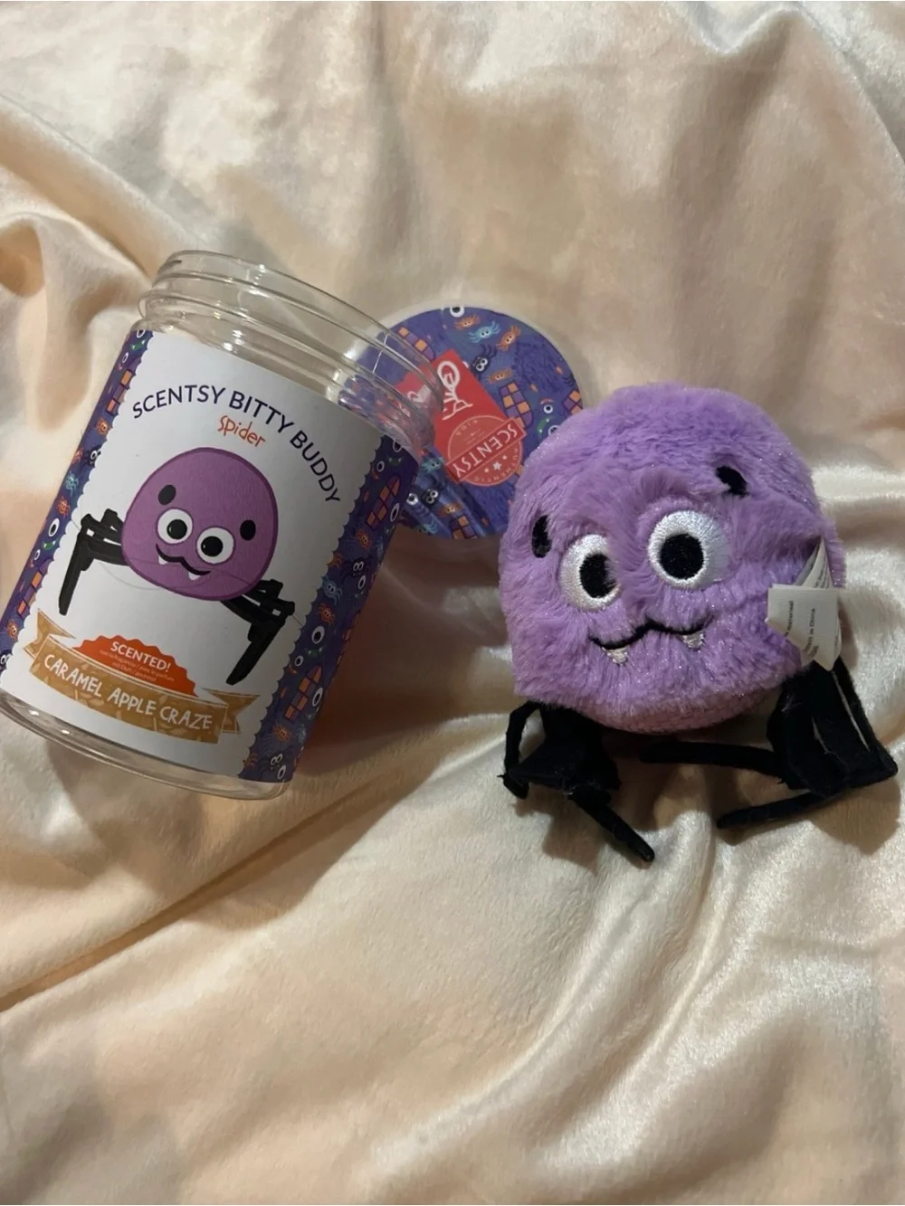 Scentsy Bitty Buddy Spider Plush - Purple and Black